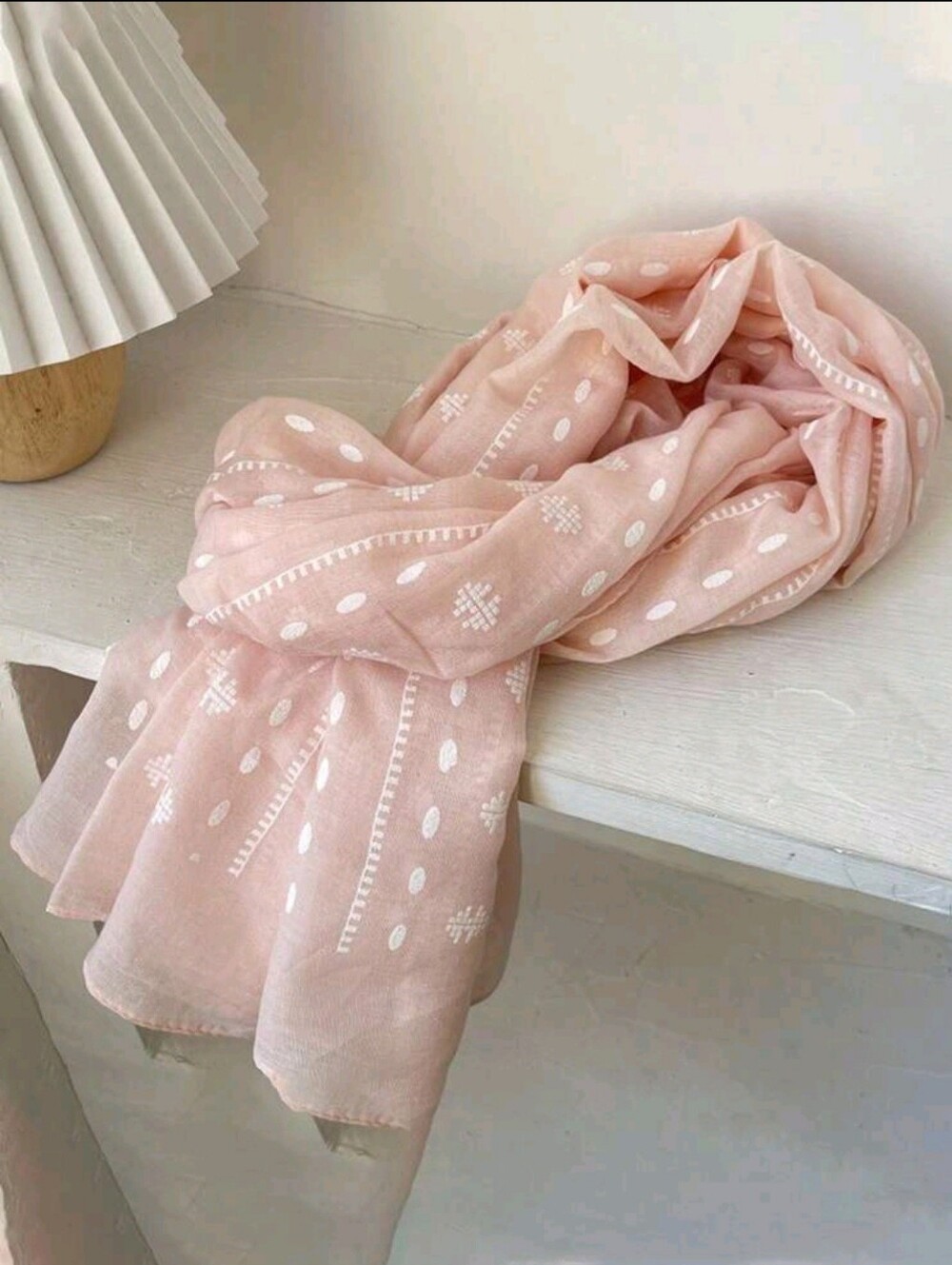 Elegant Embroidered Women's Scarf / Shawl/ Pashima Available In Pink